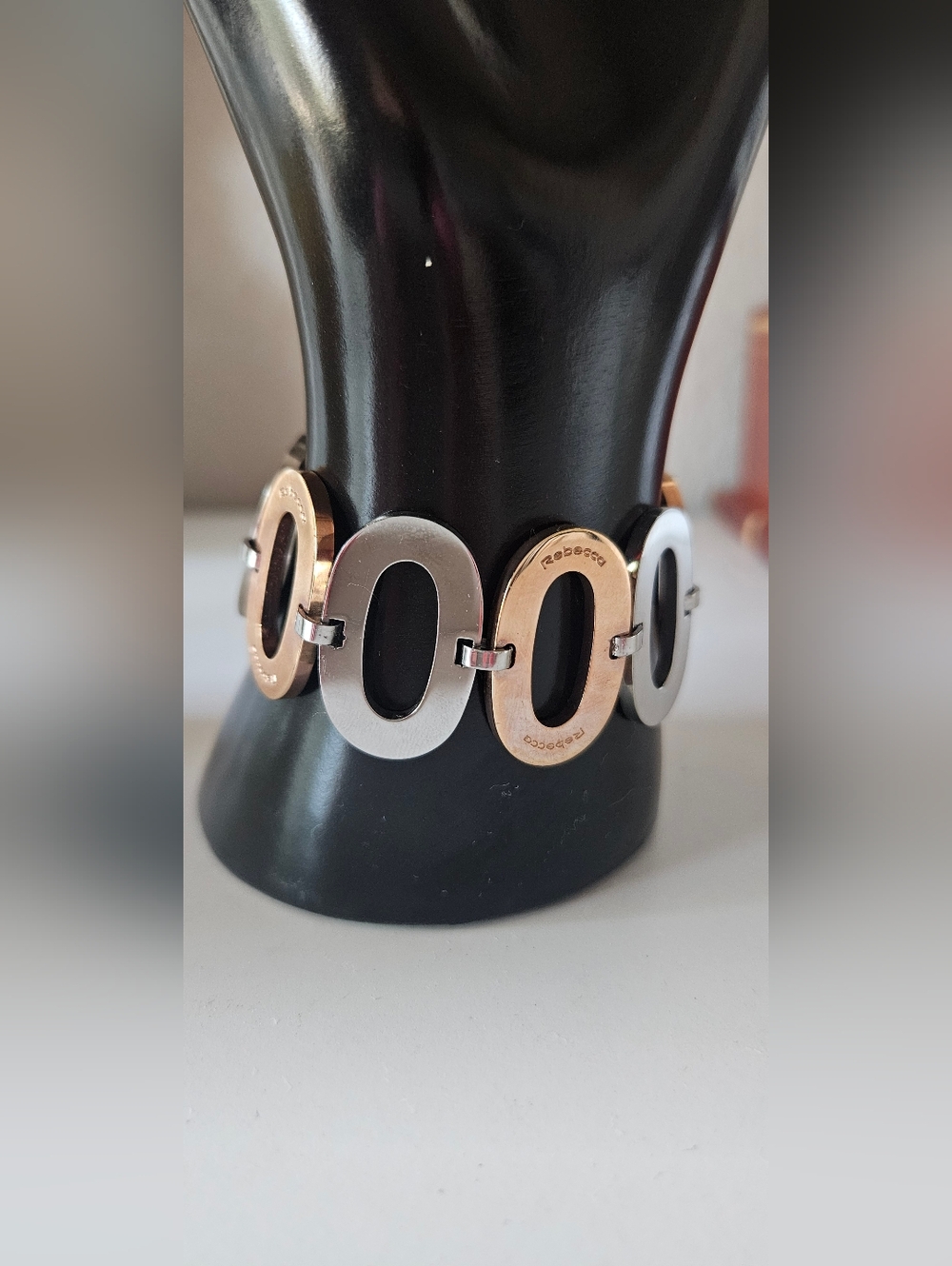 Rebecca Rosegold & Silver Link Bracelet - Made In Italy